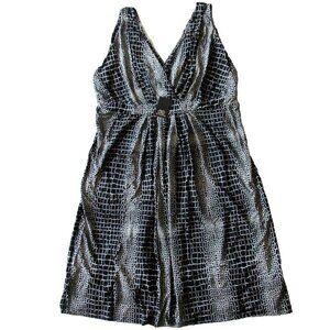 NWT TART Chloe in Black & White Alligator Double V Sleeveless Jersey Dress 4X